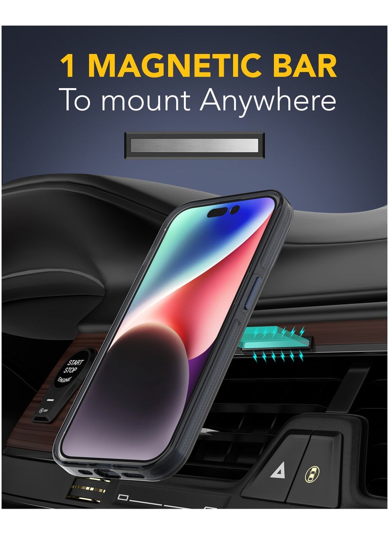 Remson - Remson Mag-X Magnetic Hybrid Protective Clear Case Compatible for iPhone 15 Pro Max 6.7 inches - Midnight Blue - Image 1