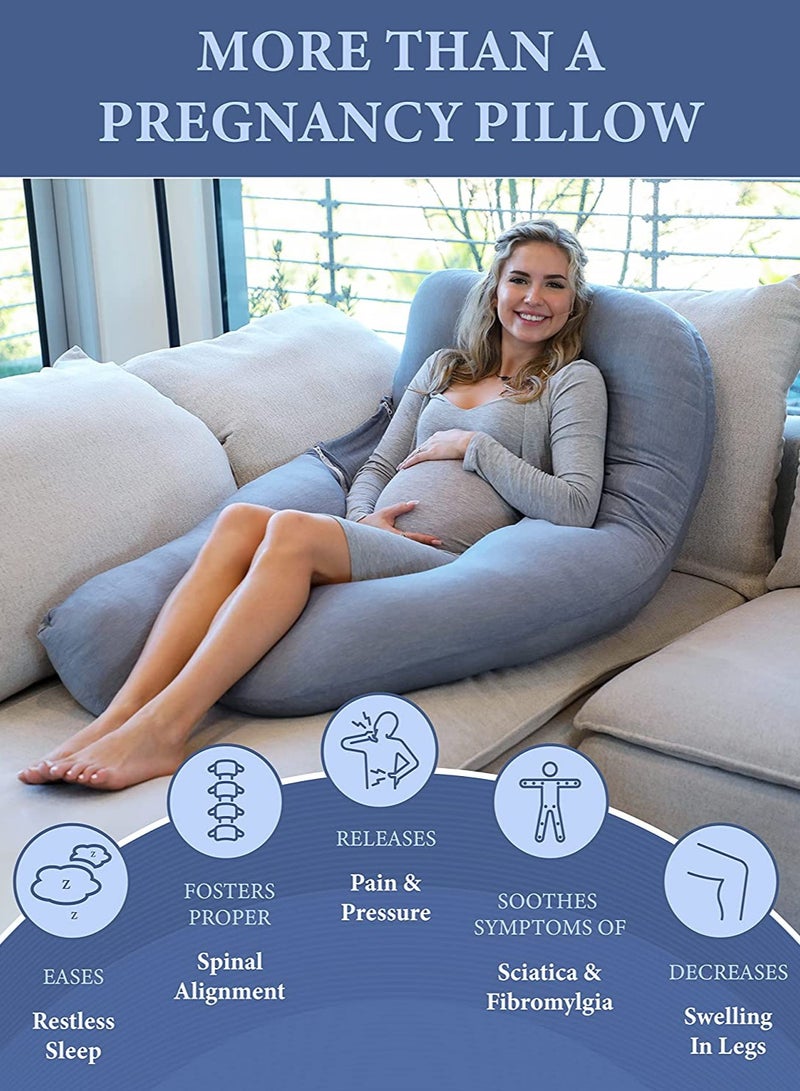 PharMeDoc U Shape Full Body Pillow - Cooling Cover - Image 4