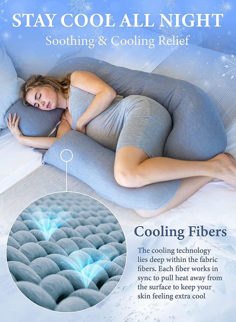 PharMeDoc U Shape Full Body Pillow - Cooling Cover - Image 3