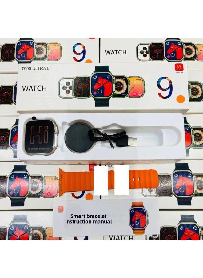 T900 ULTRA Smart Watch Huaqiang North S8 Watch Bluetooth Call Watch9 Incoming Call Reminder Heart Rate-Color:T900 ULTRA 2S BLUE
