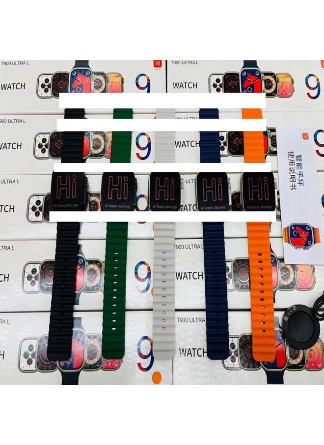 T900 ULTRA Smart Watch Huaqiang North S8 Watch Bluetooth Call Watch9 Incoming Call Reminder Heart Rate-Color:T900 ULTRA 2S BLUE