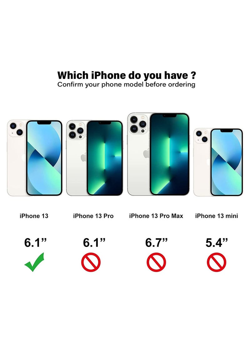 ZADUS Phone Case for iPhone 13 – Translucent Shockproof Matte Black with White Accents and Lens Camera Protection Compatible with Wireless Chargers
