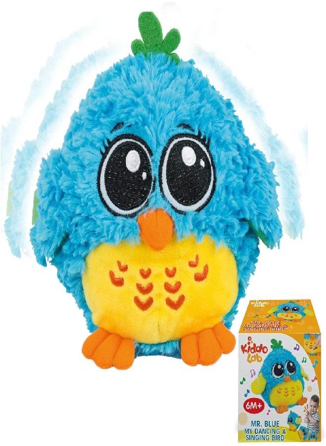 KiddoLab My Dancing and Singing Bird Mr. Blue - Musical Toys for Toddlers and Infants. Baby Singing Funny Owl Toy. Sound and Touch Activated Blue Bird Toy for Girls and Boys, Age 6 Months to 6 Years Old  - Image 1