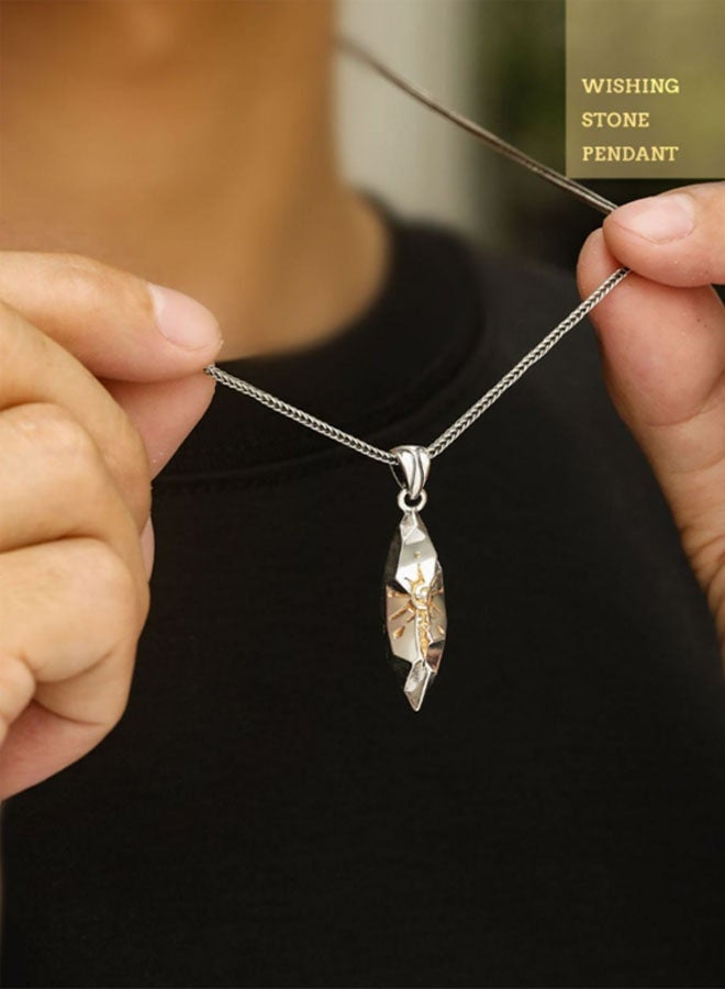 نيوترل حجر التمني - تمنى ما تريد، كل ما تريده يتحقق، قلادة رجالية شخصية متعددة الاستخدامات موديلات المد والجزر للرجال موديلات هيب هوب الشارع الرجعية أوروبا والولايات المتحدة سلسلة مفاتيح سيارة للرجال والنساء إكسسوارات سلسلة مفاتيح سيارة قلادة عتيقة مطلية بالفضة (فضية لامعة) - Image 3