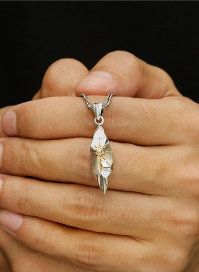 نيوترل حجر التمني - تمنى ما تريد، كل ما تريده يتحقق، قلادة رجالية شخصية متعددة الاستخدامات موديلات المد والجزر للرجال موديلات هيب هوب الشارع الرجعية أوروبا والولايات المتحدة سلسلة مفاتيح سيارة للرجال والنساء إكسسوارات سلسلة مفاتيح سيارة قلادة عتيقة مطلية بالفضة (فضية لامعة) - Image 4