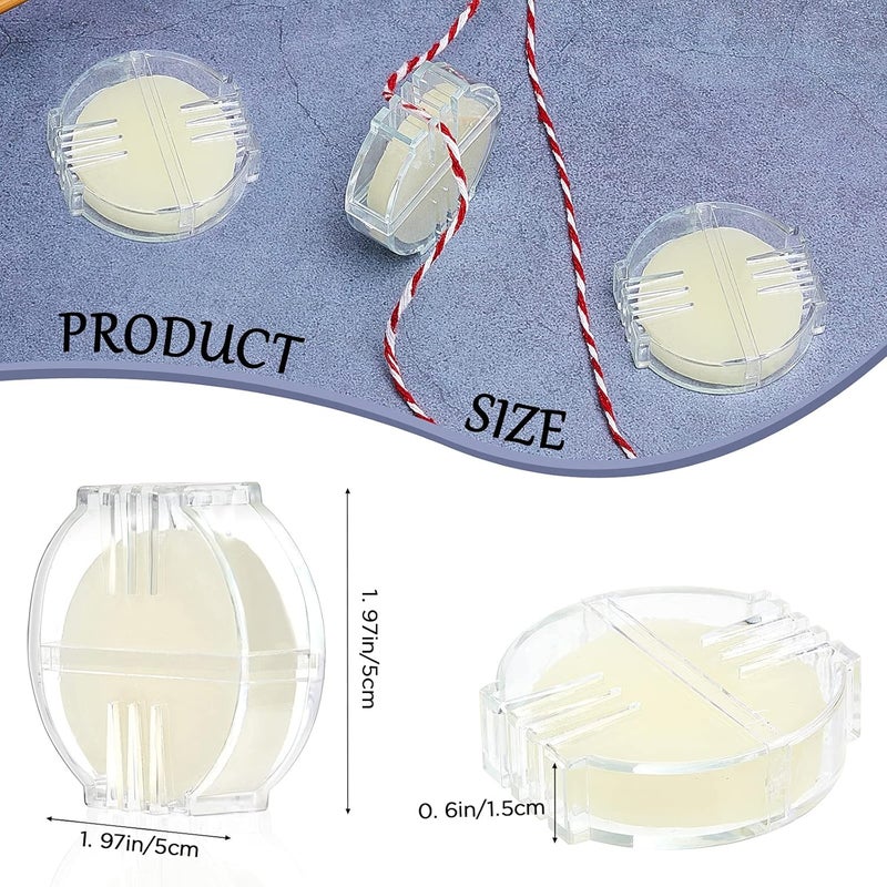 Maitys 2 Pcs Thread Wax Thread Conditioner Beeswax for Hand Sewing Embroidery Beeswax Floss Conditioner for Quilting Sewing Strengthening Line Embroidery Wax (Colorless,Clear Case) - Image 2