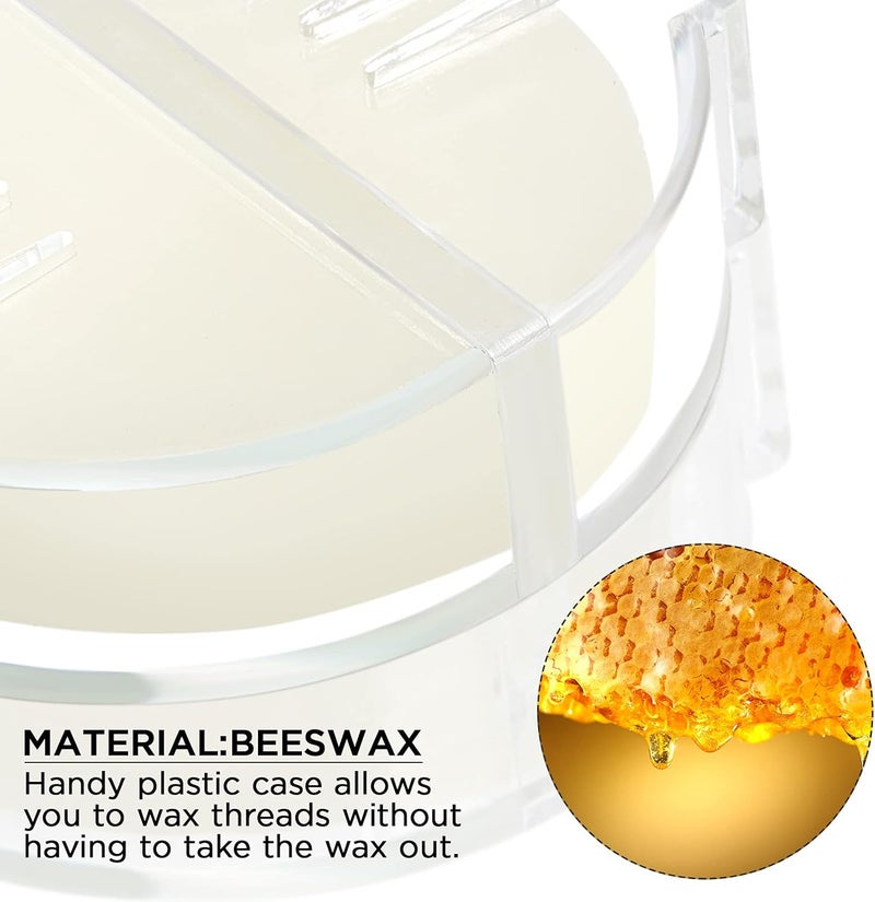 Maitys 2 Pcs Thread Wax Thread Conditioner Beeswax for Hand Sewing Embroidery Beeswax Floss Conditioner for Quilting Sewing Strengthening Line Embroidery Wax (Colorless,Clear Case) - Image 4