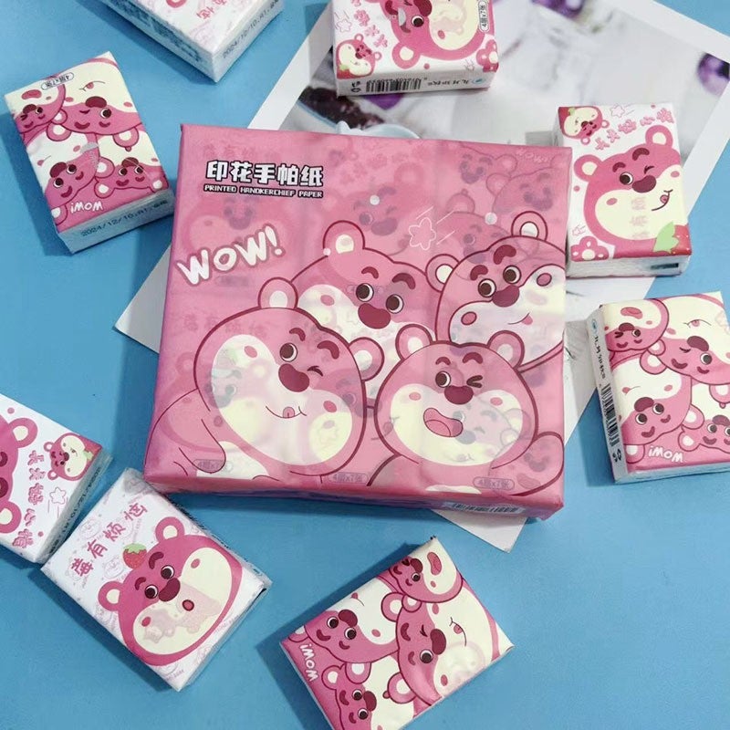 Printed Handkerchief Paper Kt Cat Parchia Dog Printed Paper Towel Portable Small Package Facial Tissue Toilet Paper Color Napkin - Image 1