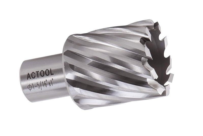 ACTOOL 1-5/16" Diameter × 1" Depth of Cut HSS ANNULAR Cutter with 3/4'' Weldon Shank - Image 1