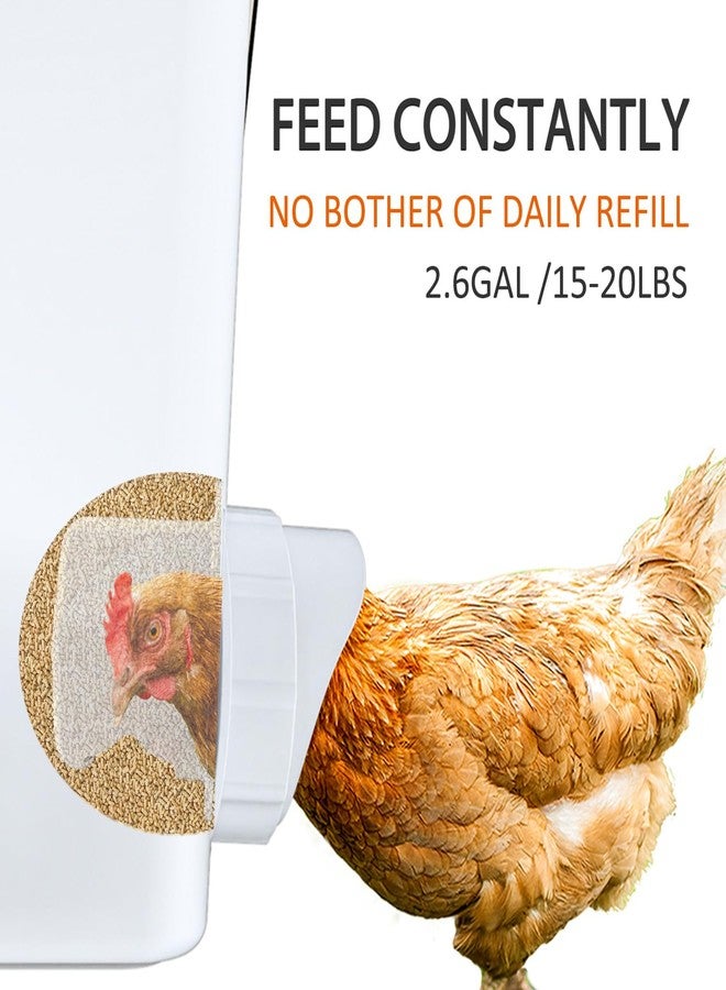 Essilnn Large Automatic Chicken Feeder and Waterer Set Hanging Chicken Water Feeder Poultry Feed Bucket - Image 3