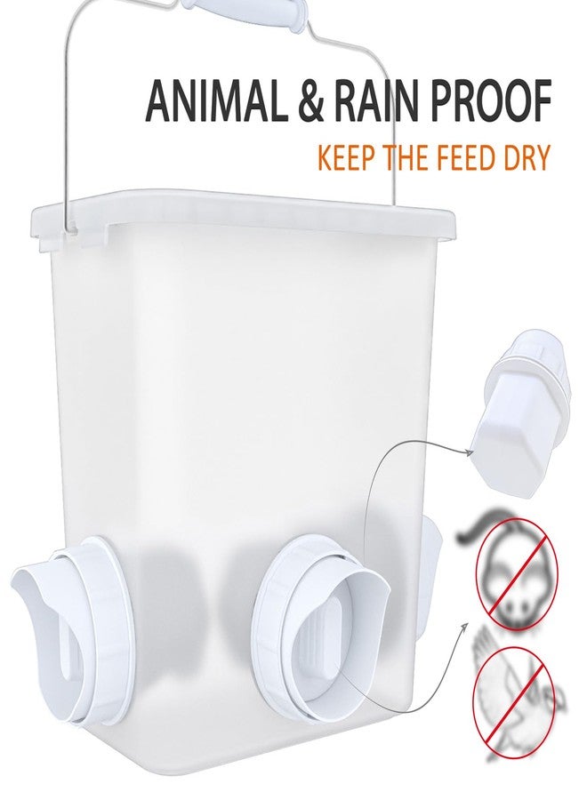 Essilnn Large Automatic Chicken Feeder and Waterer Set Hanging Chicken Water Feeder Poultry Feed Bucket - Image 4