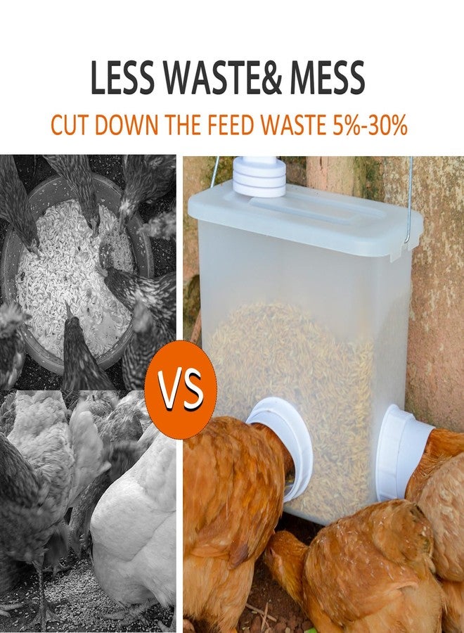 Essilnn Large Automatic Chicken Feeder and Waterer Set Hanging Chicken Water Feeder Poultry Feed Bucket - Image 2