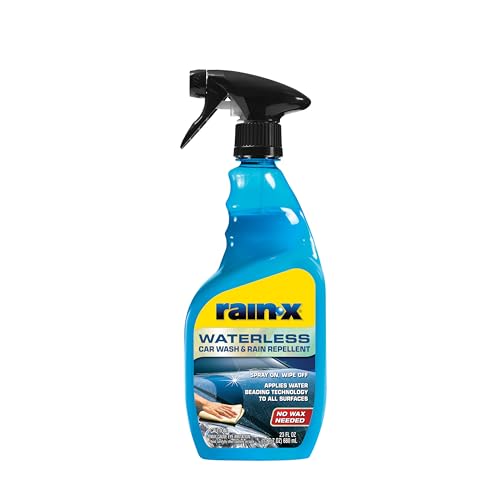 Rain-X 620143 Waterless Car Wash and Rain Repellent, 23 fl. oz. Rinseless Cleaner Spray for a Spot Free Finish, Perfect for Quick and Easy Detailing. Premium No Rinse for on the go Washing - Image 1