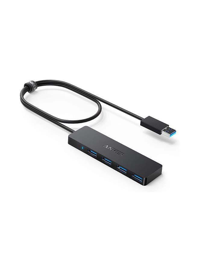 Anker 4-Port USB 3.0 Hub, Ultra-Slim Data USB Hub with 2 ft Extended Cable [Charging Not Supported], for MacBook, Mac Pro, Mac mini, iMac, Surface Pro, XPS, PC, Flash Drive, Mobile HDD - Image 1