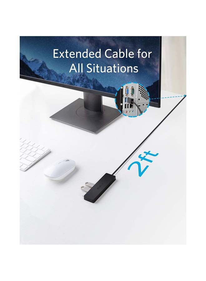 Anker 4-Port USB 3.0 Hub, Ultra-Slim Data USB Hub with 2 ft Extended Cable [Charging Not Supported], for MacBook, Mac Pro, Mac mini, iMac, Surface Pro, XPS, PC, Flash Drive, Mobile HDD - Image 4