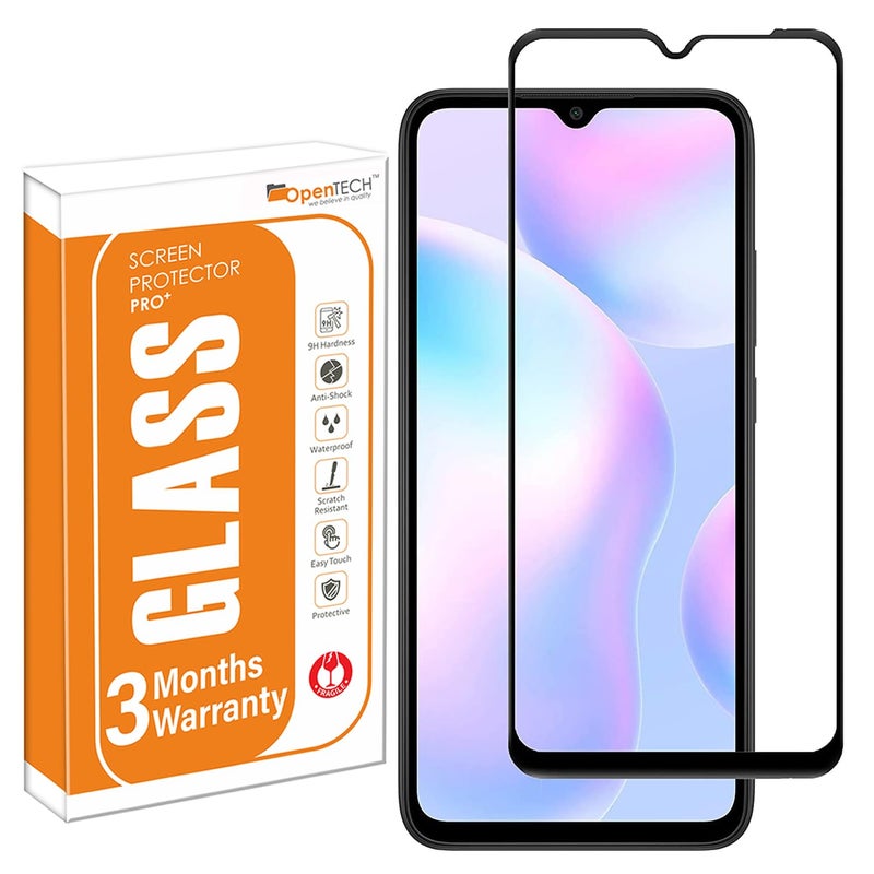 OpenTech ® Military-Grade Tempered Glass Screen Protector Compatible for Xiaomi Redmi 9 Activ / 9i / 9c / 9A / 9A Sport / 9i Sport/Poco C31 with Edge to Edge Coverage and Easy Installation kit - Image 1