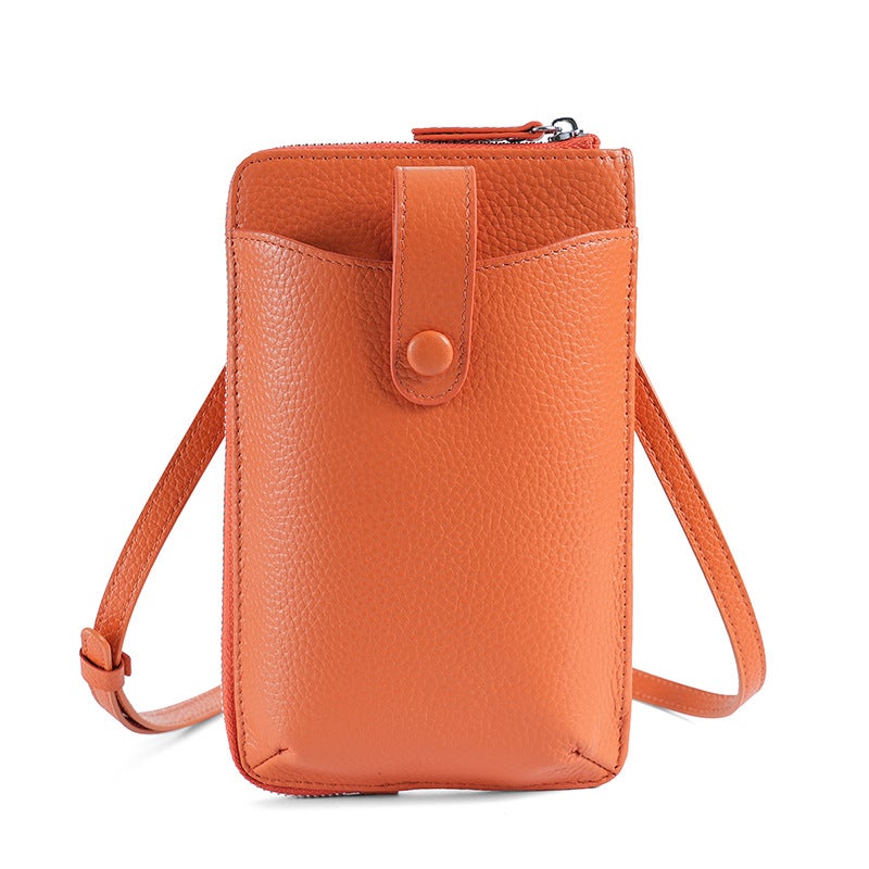 Genuine Leather Women'S Mobile Phone Bag Multi-Functional Multi-Card Small Messenger Bag First Layer Cowhide Small Backpack All-Match Shoulder Bag - Image 2