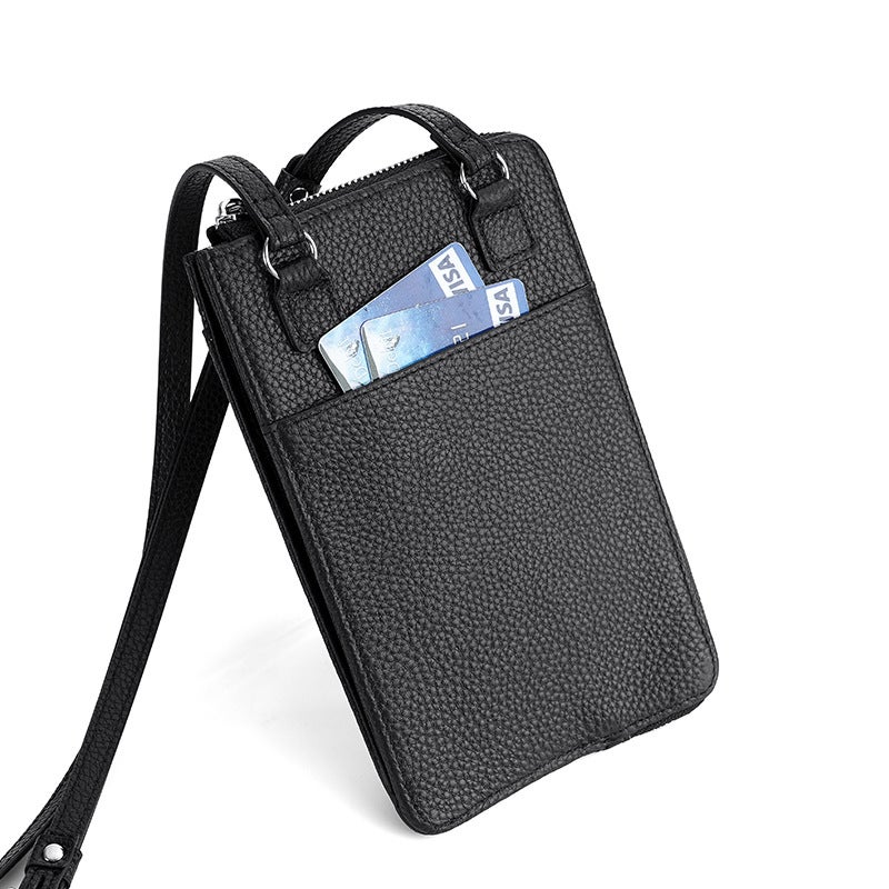 Genuine Leather Women'S Mobile Phone Bag Multi-Functional Multi-Card Small Messenger Bag First Layer Cowhide Small Backpack All-Match Shoulder Bag - Image 5