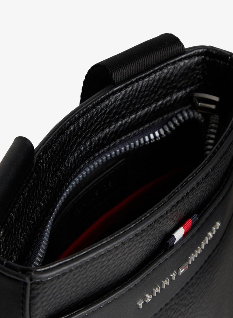 TOMMY HILFIGER Metal Logo Textured Crossbody Bag - Image 5