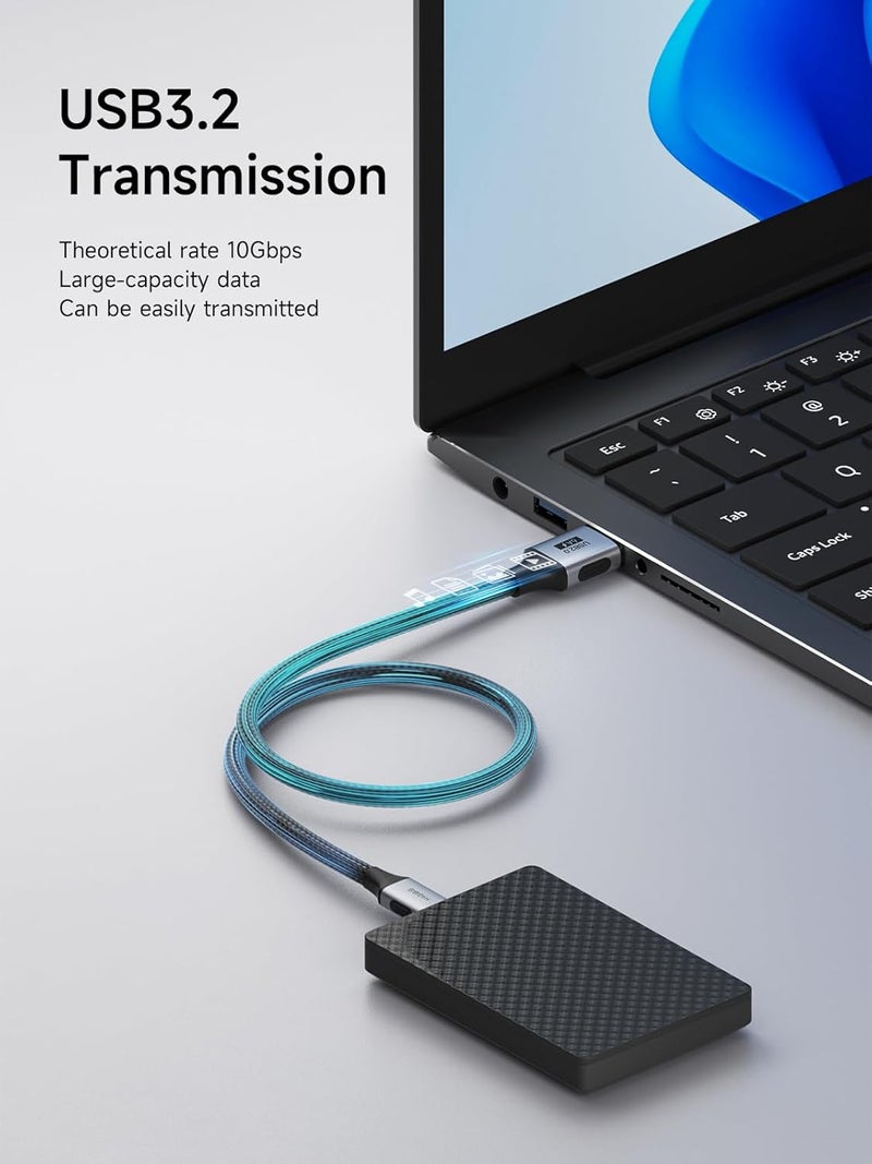هاجيبس كابل هاجيبيس USB A إلى USB C، نقل بيانات بسرعة 10 جيجابت في الثانية، شحن سريع بقدرة 60 واط (20 فولت/3 أمبير)، USB 3.2 GEN2 من النوع C، كابل CarPlay متوافق مع iPhone 17 16 Pro Max، Galaxy S25 Ultra S25+، MacBook Pro، iPad (50 سم) - Image 3