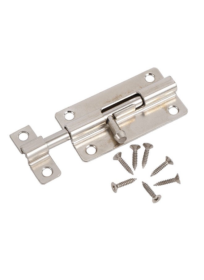 LAWAZIM Sliding Latch Lock - Nickel Plated - Barrel Bolt Latch with Screws, Pre-Drilled Holes, Smooth Sliding Mechanism - Ideal for Securing Doors, Gates, Cabinets, Sheds, Fences, Storage Areas  - Image 1