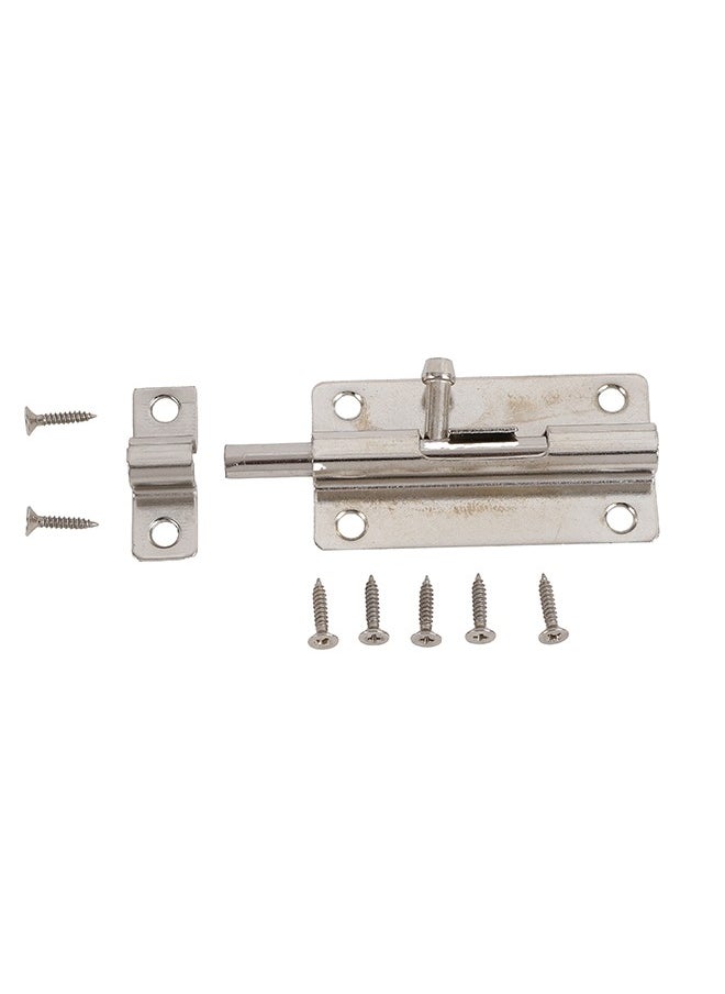 LAWAZIM Sliding Latch Lock - Nickel Plated - Barrel Bolt Latch with Screws, Pre-Drilled Holes, Smooth Sliding Mechanism - Ideal for Securing Doors, Gates, Cabinets, Sheds, Fences, Storage Areas  - Image 3