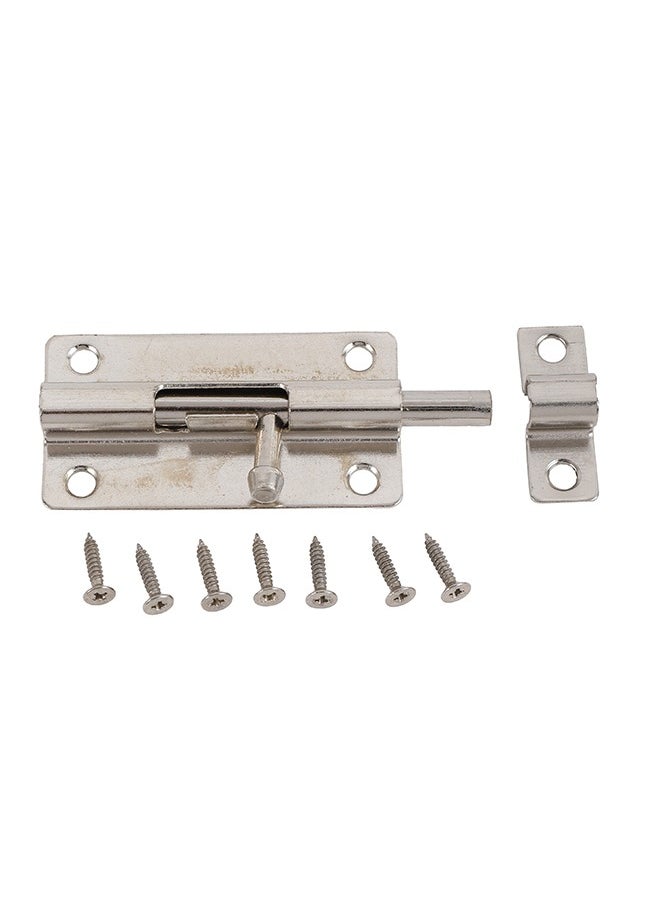 LAWAZIM Sliding Latch Lock - Nickel Plated - Barrel Bolt Latch with Screws, Pre-Drilled Holes, Smooth Sliding Mechanism - Ideal for Securing Doors, Gates, Cabinets, Sheds, Fences, Storage Areas  - Image 2