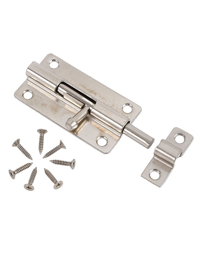 LAWAZIM Sliding Latch Lock - Nickel Plated - Barrel Bolt Latch with Screws, Pre-Drilled Holes, Smooth Sliding Mechanism - Ideal for Securing Doors, Gates, Cabinets, Sheds, Fences, Storage Areas  - Image 4