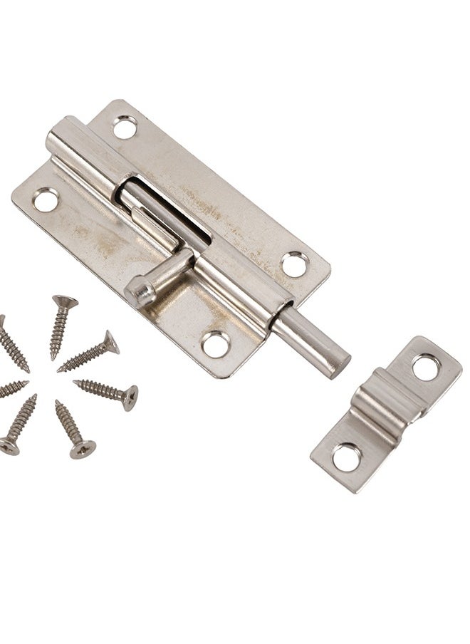 LAWAZIM Sliding Latch Lock - Nickel Plated - Barrel Bolt Latch with Screws, Pre-Drilled Holes, Smooth Sliding Mechanism - Ideal for Securing Doors, Gates, Cabinets, Sheds, Fences, Storage Areas  - Image 5
