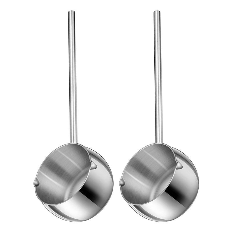2pcs Stainless Steel Warmer: Heating Pot Mini Fryer Pot Cooking Pan With Dual Spout For Sauce Butter Candy Chocolate Making 300ml - Image 5