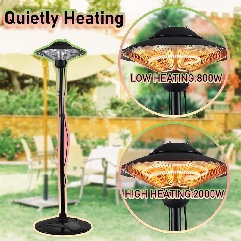 DONYER POWER Electric Patio Heater Garden Haeting 2000W Waterproof Outdoor&Indoor Free Standing - Image 3