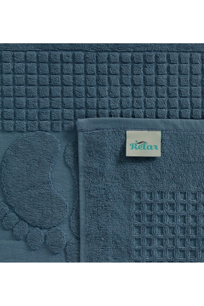 ريلاكس دواسه حمام بطبعة قدم من ريلاكس - أزرق - 51 × 93 سم - Image 3