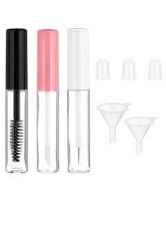 5ml Empty Mascara Tube,3pcs Lip Gloss Tubes With Wand,Empty Eyeliner Tube With Rubber Inserts And Funnels, Eyelash Growth Packing Tube Container