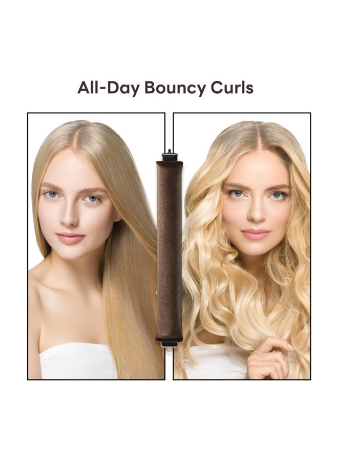 Chabeia 3pcs Heatless Hair Curler with a stylish headscarf,  Overnight Curl Rods for All Hair Types, Healthy and Stylish Set Medium heatless hair curler (Brown) - Image 4