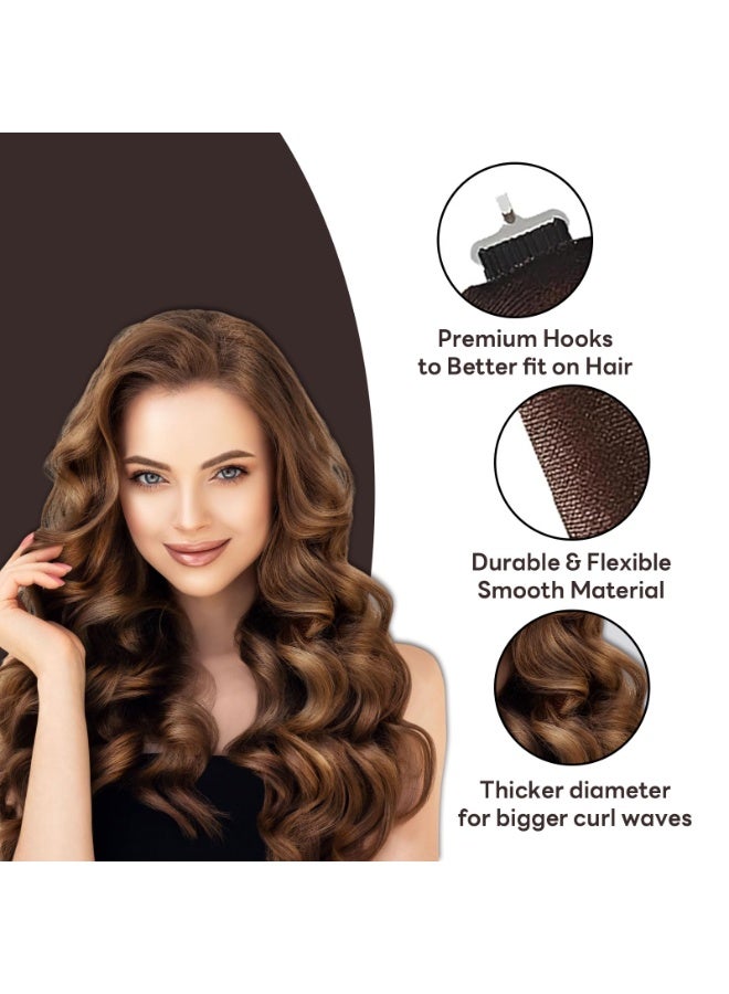 Chabeia 3pcs Heatless Hair Curler with a stylish headscarf,  Overnight Curl Rods for All Hair Types, Healthy and Stylish Set Medium heatless hair curler (Brown) - Image 3