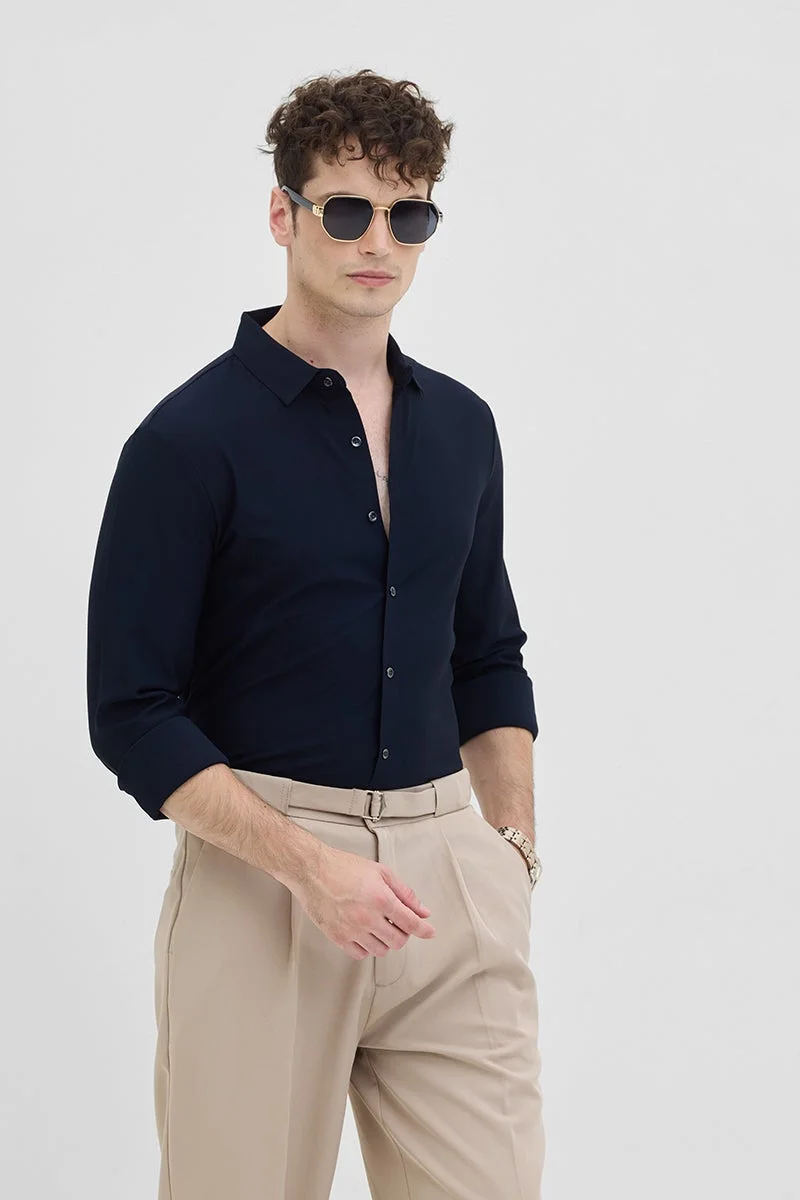 SNITCH Navy Stitchless Stretch Shirt