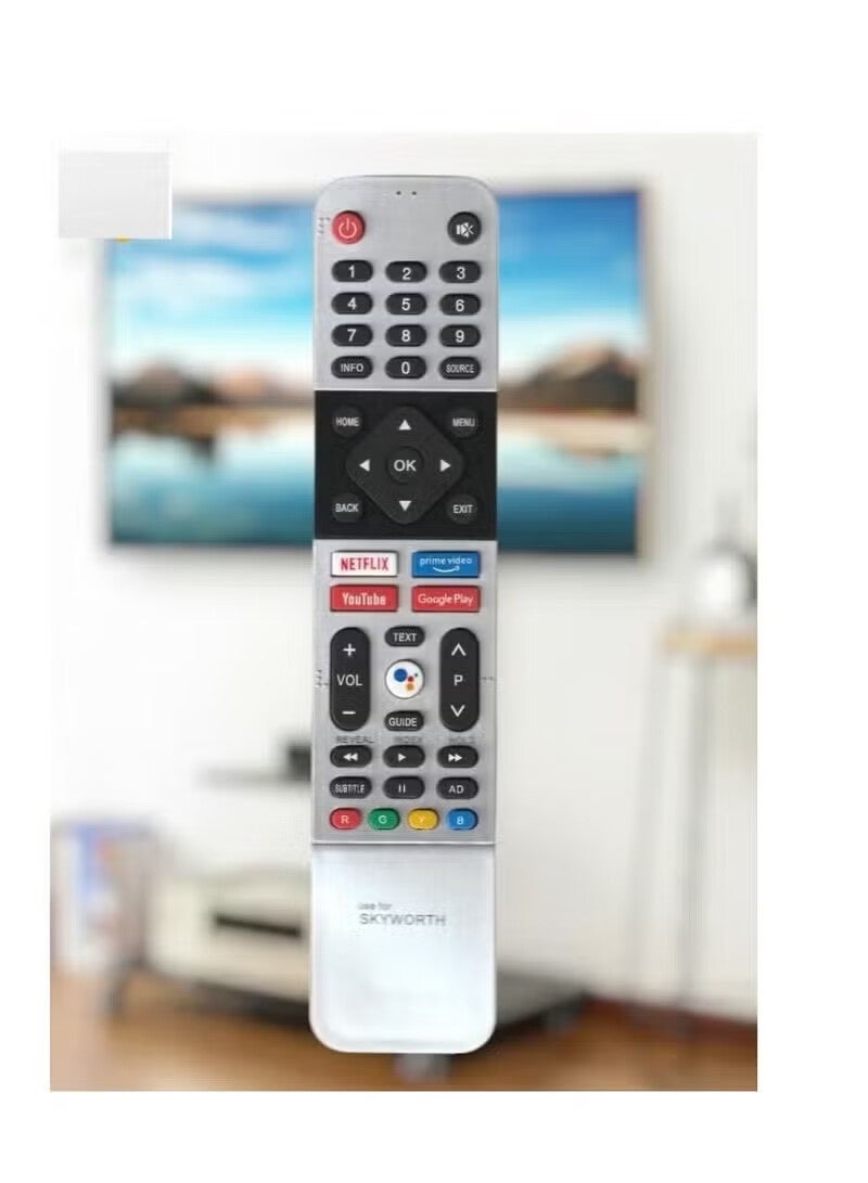 Skyworth Smart TV Remote Control for Android TV - Universal Replacement with Netflix, Prime Video, YouTube, Google Play Hot Keys (No Voice) - Image 1