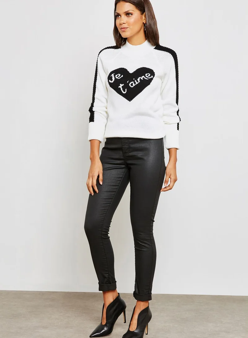DOROTHY PERKINS High Neck Slogan Sweater