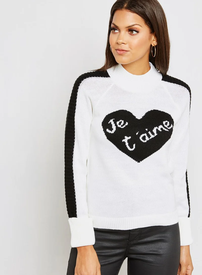 DOROTHY PERKINS High Neck Slogan Sweater