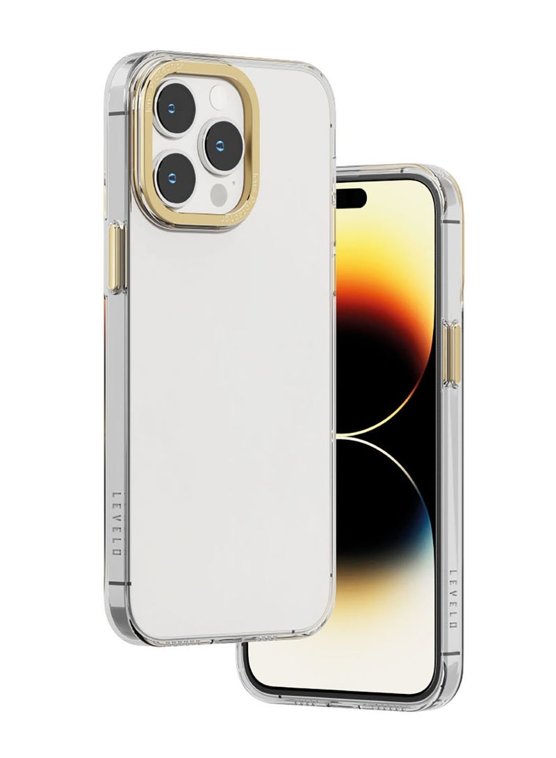 Sensa Clear Back Case For iPhone 14 Pro - Clear/Champagne