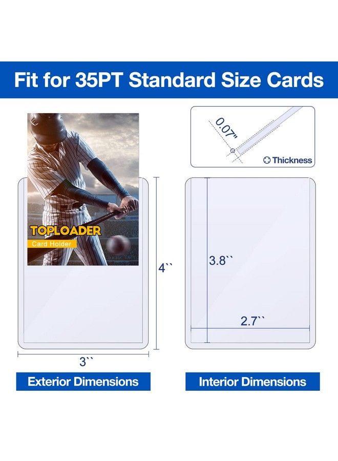 Sooez 32 Count Toploaders For Cards Sooez 35Pt Toploader Card Protector 3" X 4" Hard Plastic Card Sleeves Baseball Card Protector Topload Card Holder Case For Collectible Trading Cards Sports Cards  - Image 3