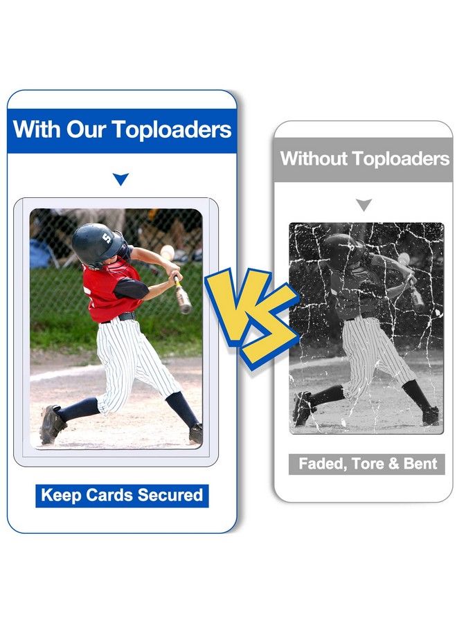 Sooez 32 Count Toploaders For Cards Sooez 35Pt Toploader Card Protector 3" X 4" Hard Plastic Card Sleeves Baseball Card Protector Topload Card Holder Case For Collectible Trading Cards Sports Cards  - Image 4