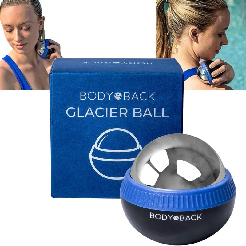 Body Back Glacier Ball - Cryosphere Therapy Massage Roller Ball, Ice Roller Ball, Cold Ball for Plantar Fasciitis Relief with Removable Ice Roller for Face or Lacrosse Ball Rolling - Image 1