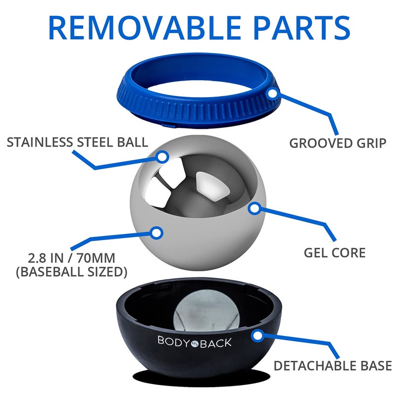 Body Back Glacier Ball - Cryosphere Therapy Massage Roller Ball, Ice Roller Ball, Cold Ball for Plantar Fasciitis Relief with Removable Ice Roller for Face or Lacrosse Ball Rolling - Image 3