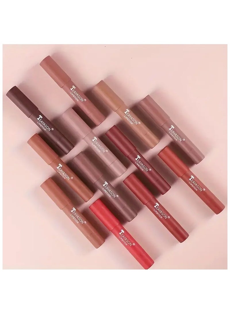 TEAYASON أحمر شفاه غير لامع ضبابي، ملمع شفاه مرطب، سهل التلوين، ملمع شفاه، قلم أحمر شفاه دوار، هدايا عيد الحب - Image 2