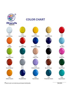 Flash Flash Acrylic Paint Set | 25 Colors | 25 ml Each | High Pigment Strength | Eco Friendly | Non Fading | Non Toxic | Multi-Surface Paint | Pro Artist, Hobby Painters & Kid  - Image 3