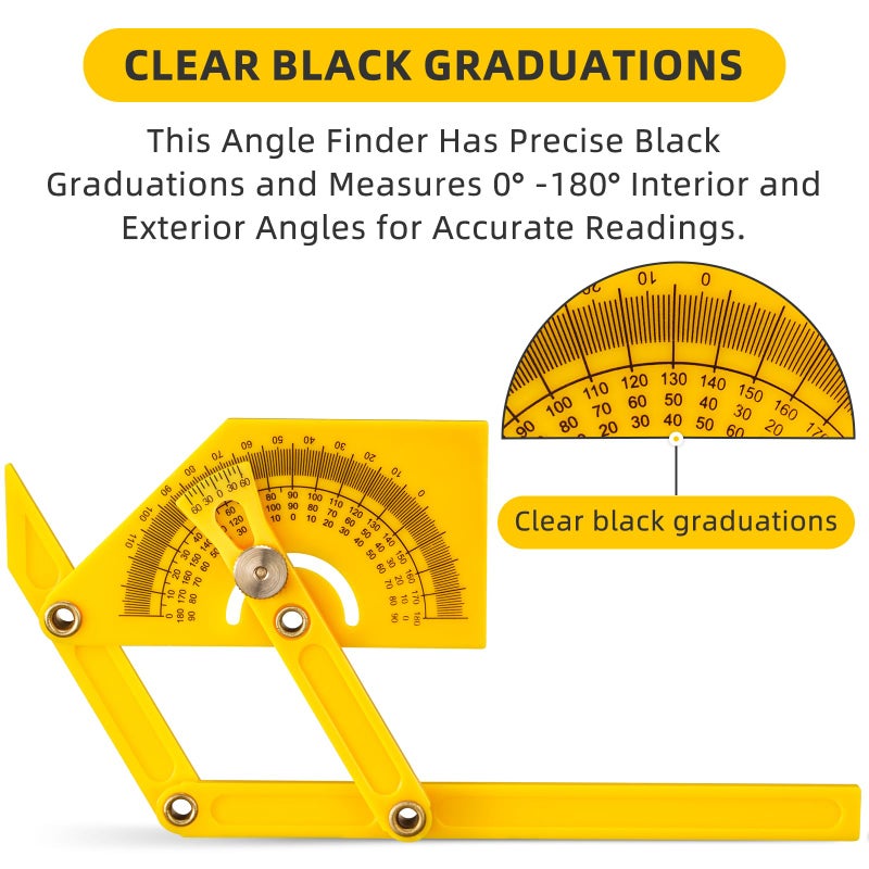 SYFLHYP 2 Pcs Protractor Angle Finders, Adjustable Protractors 0Â°-180Â° with Locking Nut(for Exterior, Interior, Bevel Angles), Portable Angle Measurement Tools for Carpenters & Woodworking Hobbyists & DIYer - Image 3