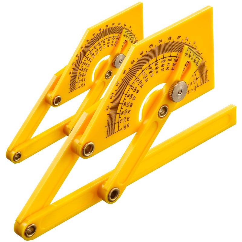 SYFLHYP 2 Pcs Protractor Angle Finders, Adjustable Protractors 0Â°-180Â° with Locking Nut(for Exterior, Interior, Bevel Angles), Portable Angle Measurement Tools for Carpenters & Woodworking Hobbyists & DIYer - Image 1