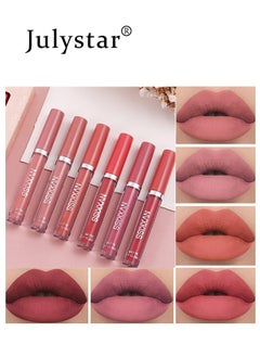 Julystar 6 Colors Matte Liquid Lipstick Makeup Set, Matte Velvety Long-Lasting Wear Non-Stick Cup Not Fade Waterproof Lip Gloss (A)  - Image 1