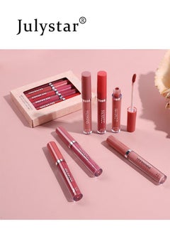 Julystar 6 Colors Matte Liquid Lipstick Makeup Set, Matte Velvety Long-Lasting Wear Non-Stick Cup Not Fade Waterproof Lip Gloss (A)  - Image 3